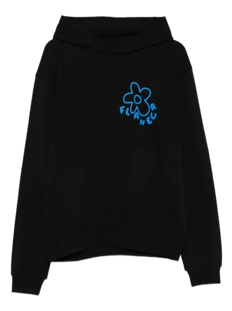 FLÂNEUR flower-print hoodie Black FHOO080