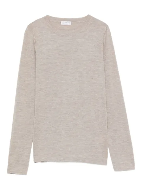 Brunello Cucinelli long-sleeve round-neck sweater Neutrals M13800000C9729