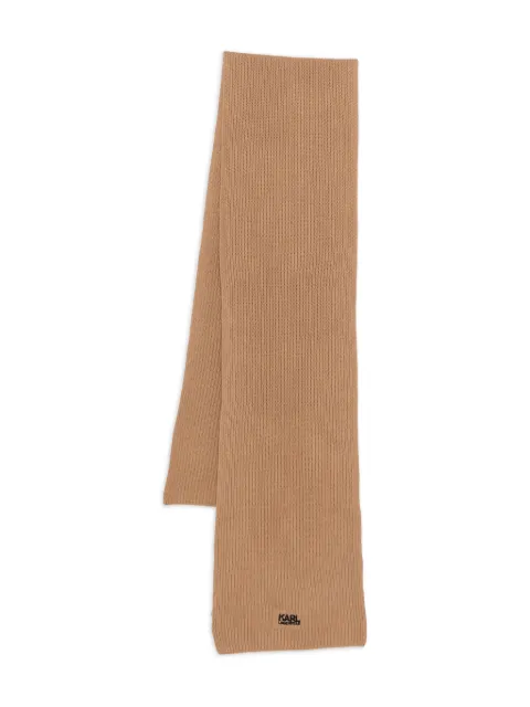 Karl Lagerfeld ribbed cotton scarf Neutrals 8050000554305