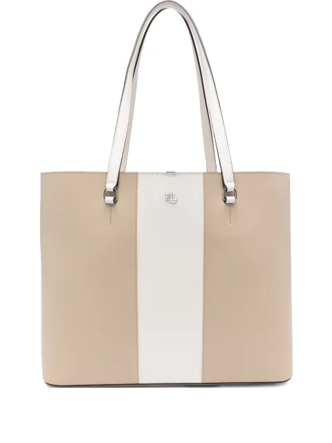 Lauren Ralph Lauren large Karly panelled leather tote bag Neutrals 431974511001