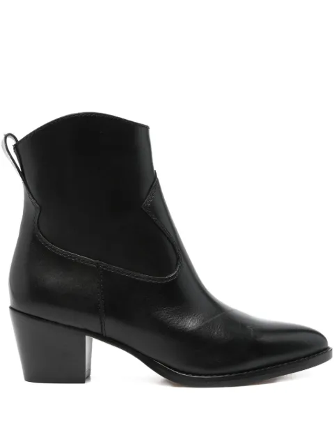 Lauren Ralph Lauren 60mm Harpher leather pointed-toe zip boots Black 802967822001