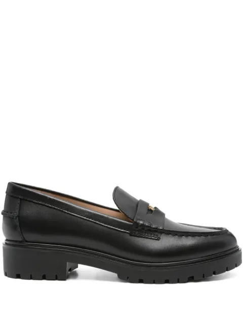 Lauren Ralph Lauren Marli leather logo-plaque loafers Black 802967752001