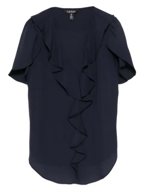 Lauren Ralph Lauren ruffle-detail short-sleeve blouse Blue 200980919001