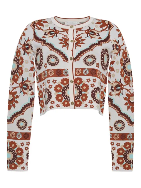Cara Cara Ila floral-pattern button cardigan White 9335