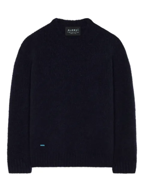Alanui brushed crew-neck sweater Blue LMHE033E25KNI0044600