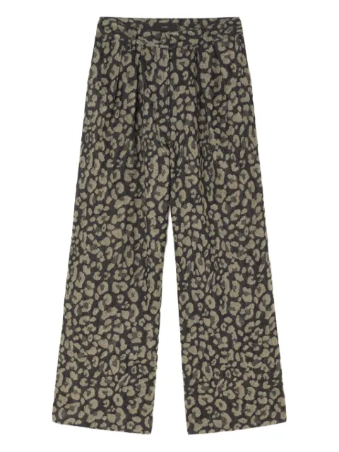 Alanui Seattle pleated leopard-print jeans Neutrals LWYB003E25DEN0010717