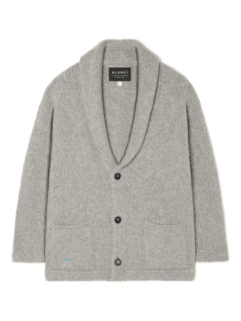 Alanui shawl-collar button cardigan Grey LMHB037E25KNI0010500