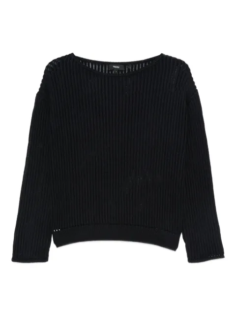 Theory ribbed boat-neck sweater Blue P0614705