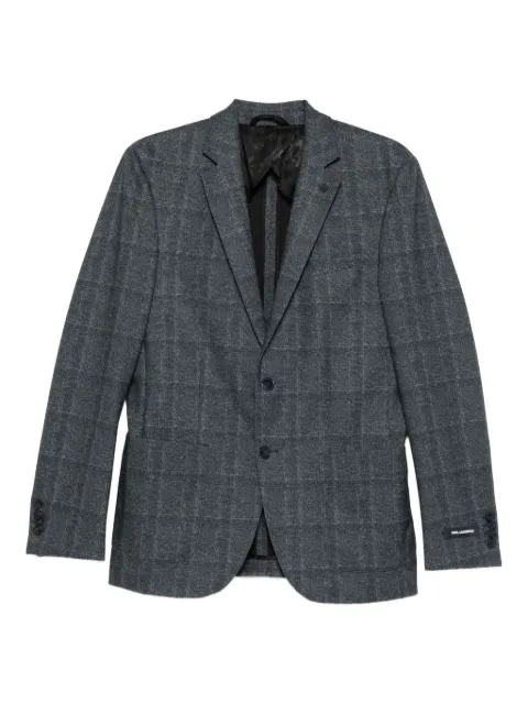 Karl Lagerfeld checked two-button jacket Blue 15528010554008