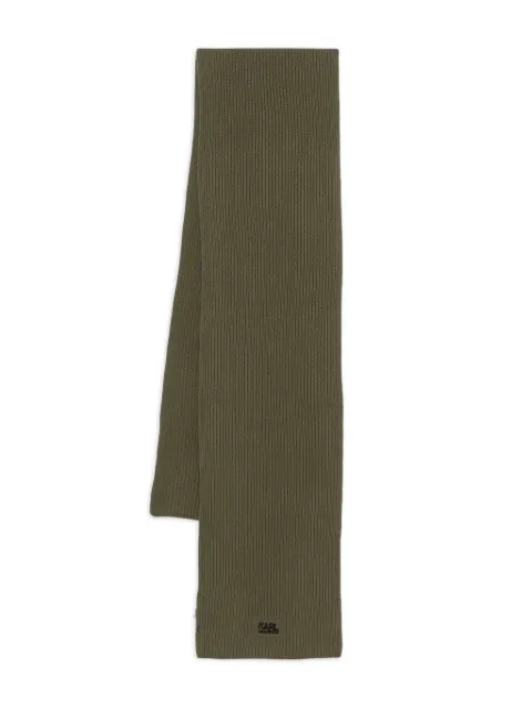 Karl Lagerfeld ribbed cotton scarf Green 8050000554305