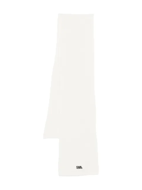 Karl Lagerfeld logo-embroidered scarf White 8050000554305