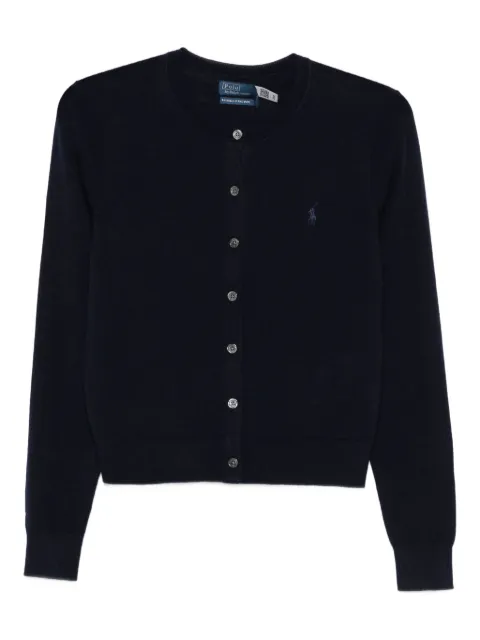 Polo Ralph Lauren button-front embroidered-logo cardigan Blue 211977954004