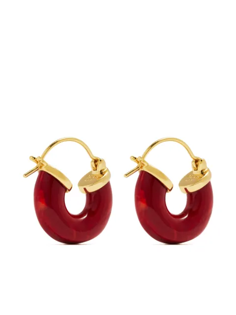 Anni Lu gold hoop red resin earrings Red 2413078
