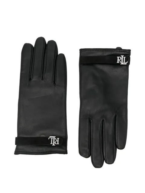 Lauren Ralph Lauren logo-strap gloves Black 454927240