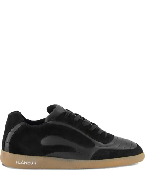 FLÂNEUR leather suede low-top sneakers Black FNOS701