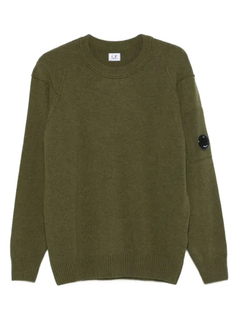 C.P. Company Lens-detail crew-neck sweater Green 19CMKN707A110149A