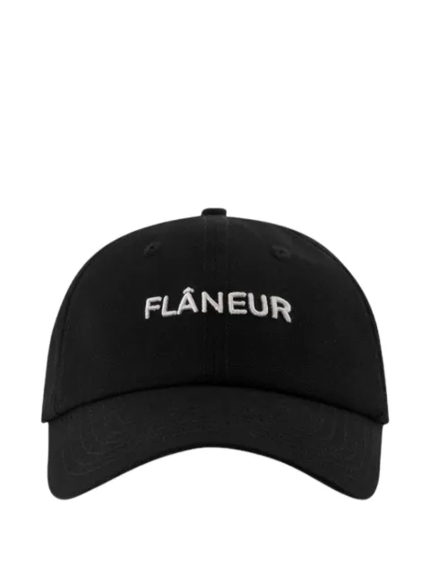 FLÂNEUR logo-embroidered cotton cap Black F14041