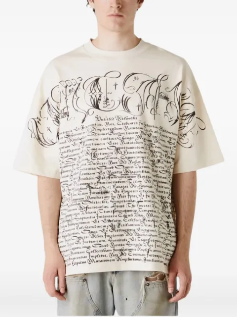 UNTITLED ARTWORKS script-print cotton T-shirt White UADRSS25UCOTTEEPRGPU