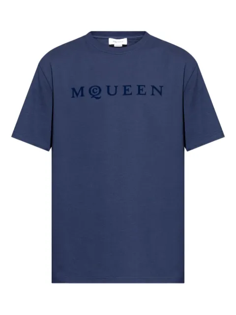 Alexander McQueen logo-detailed cotton T-shirt Blue 828420QTADD