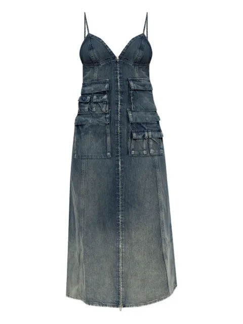 Diesel De-Melvi-S zip-up denim midi dress Blue A18328068SZ