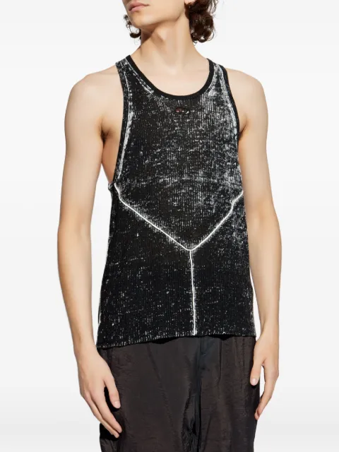 Diesel K-Rick embroidered-detail linen top Black A194970IKCL