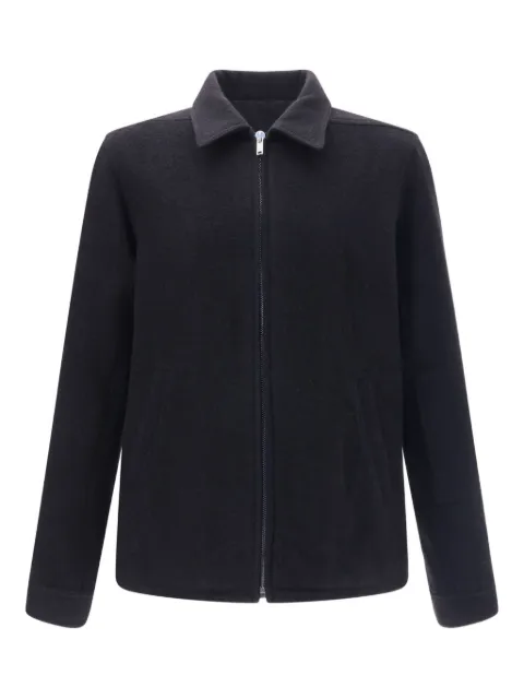 Rick Owens pointed-collar zip-front shirt jacket Black RU02E1764WBD