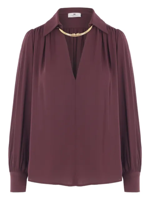 Elisabetta Franchi pleated-collar blouse Purple CA12356E2