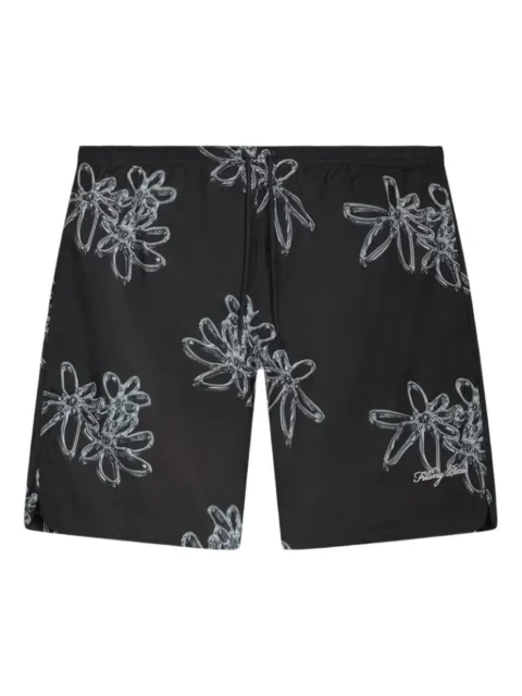 Filling Pieces Chrome Flower swim shorts Black 412554500125130