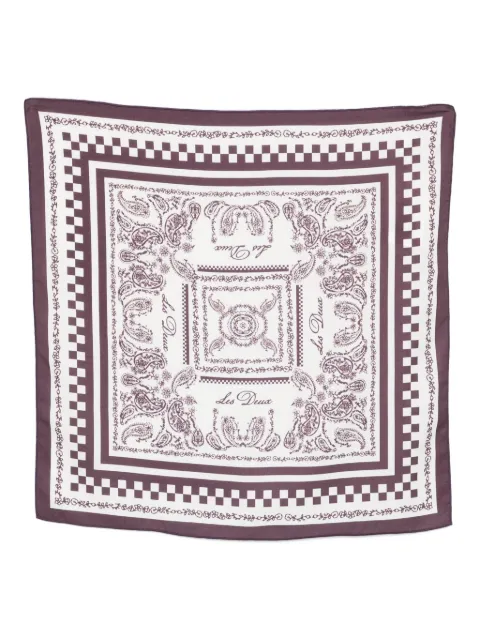 Les Deux paisley border-detail scarf Neutrals 1000708