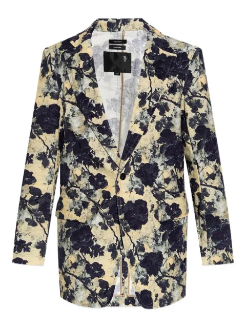 R13 floral-print single-breasted blazer Black R13WR020R594A