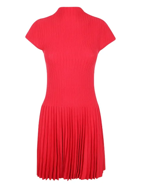 Magda Butrym ribbed pleated dress Red 280725