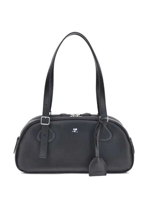 Courrèges medium Friday curved tote bag Black 325GSA191CR0065