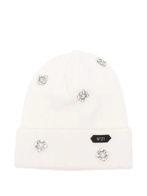 Nº21 crystal-embellished beanie Neutrals N2M130447081