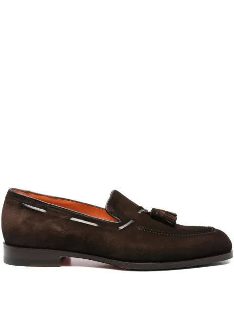 Santoni tassel-detail suede boat shoes Brown MCBD19176BJ1GEIP
