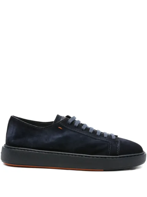 Santoni suede lace-up sneakers Blue MBCD21571OCACAOL