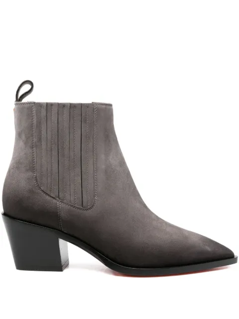 Santoni 60mm pointed-toe suede Chelsea boots Grey WTOU71799BJ2NAEA