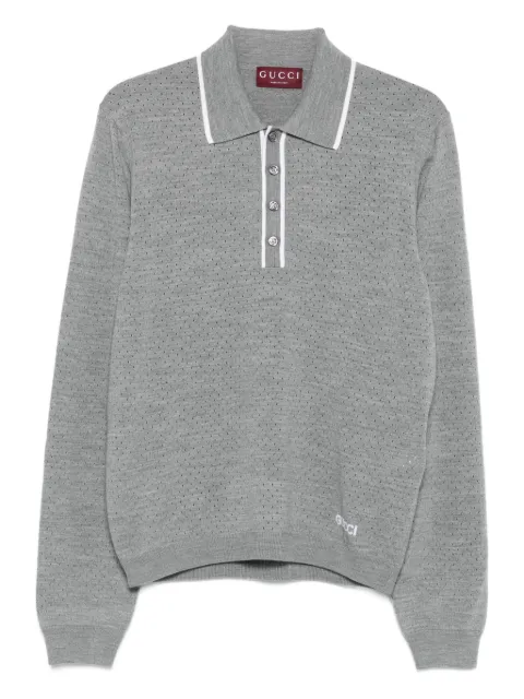 Gucci perforated polo shirt Grey 824573XKESP