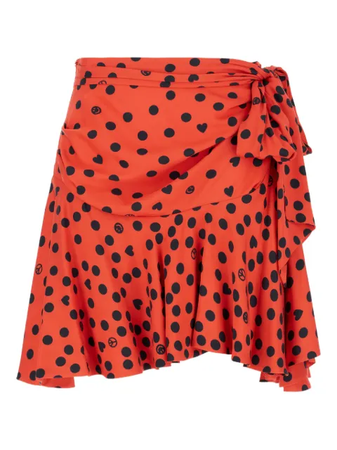 Moschino polka-dot ruffle-hem mini skirt Red 01085550