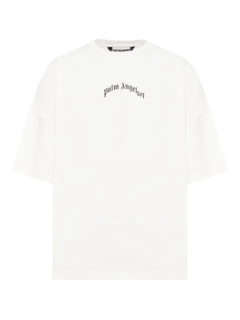 Palm Angels Curved Logo T-shirt Neutrals PMAA10BF25JER0010310