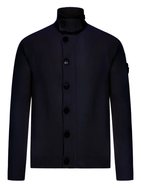 Stone Island high-neck wool cardigan Blue L2S155100047S00A3