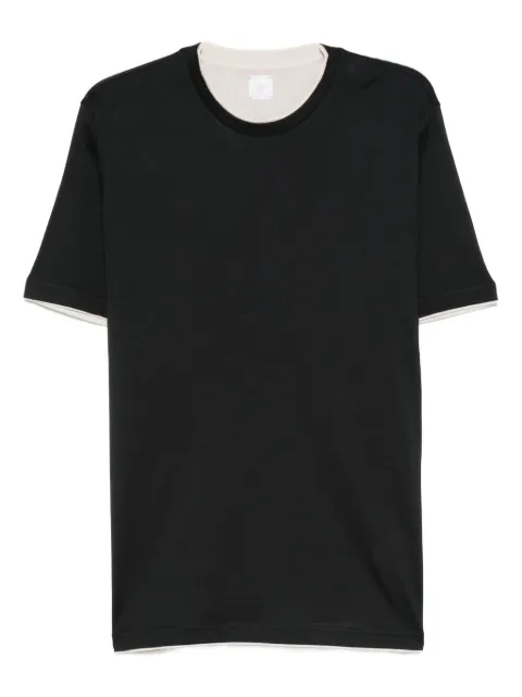 Eleventy crew-neck layered cotton T-shirt Black L75TSHJ01TES0L301