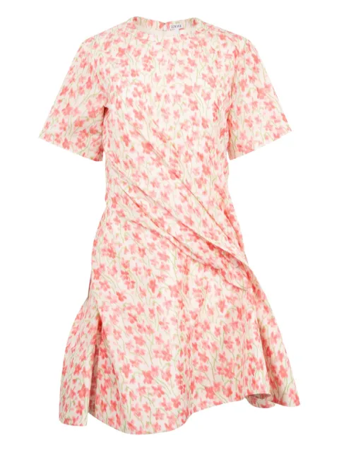LOEWE twisted floral-print mini dress Pink S359Y09XJ4