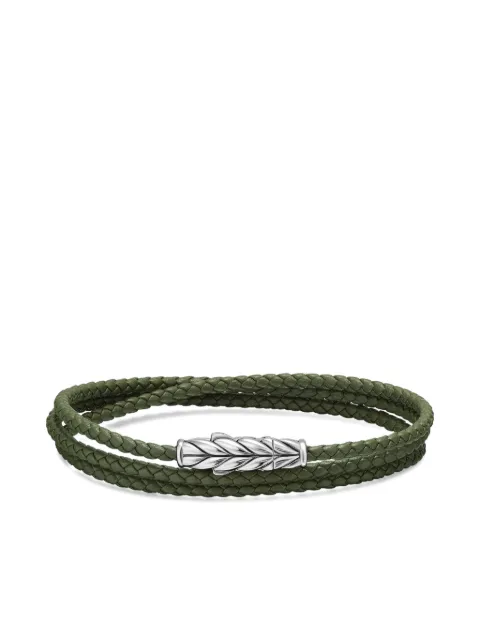 David Yurman sterling silver Chevron Triple Wrap bracelet Silver B35144MSSGNLE
