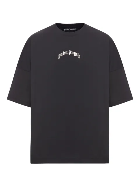 Palm Angels Curved Logo T-shirt Black PMAA10BF25JER0011003
