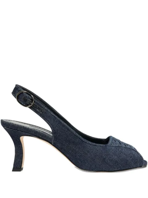 Manolo Blahnik 70mm slingback peep-toe pumps Blue 2251876