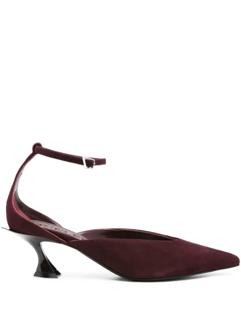 Mugler 55mm Fang ankle-strap pumps Red 25F10CH00479023
