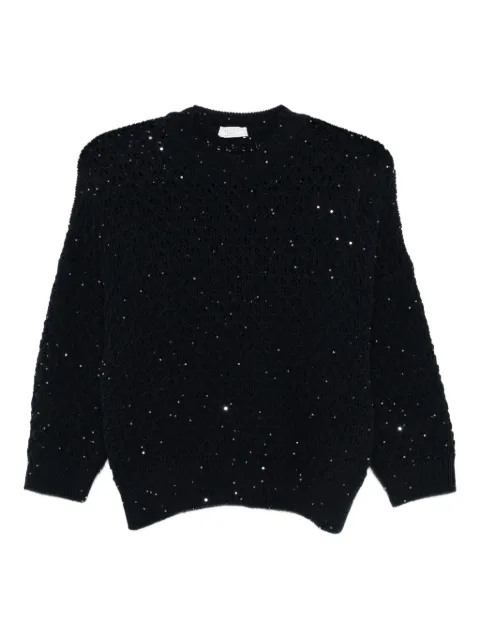 Peserico sequin-embellished wool sweater Blue A99314F0509285