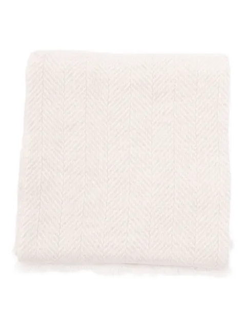 Brunello Cucinelli herringbone cashmere scarf Neutrals MSC685AGCMX55