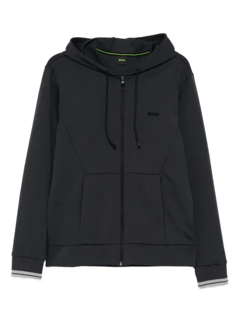 BOSS logo-embossed hoodie Blue 50542974
