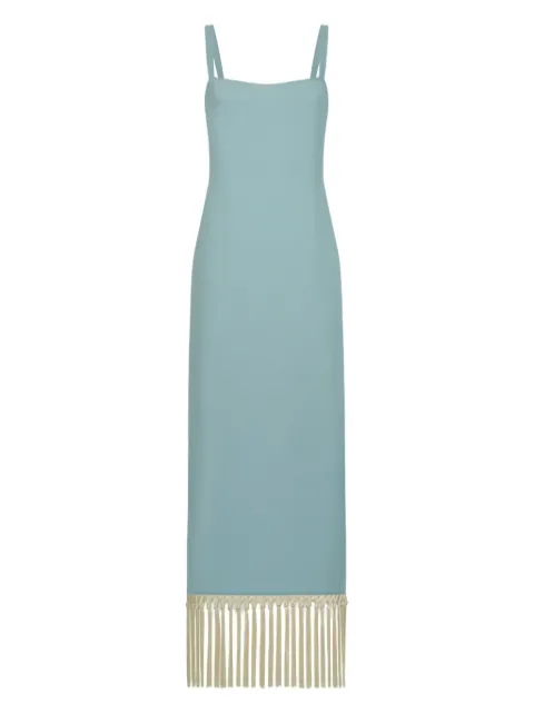 Taller Marmo Palermo fringe-detail midi dress Blue TMSS2540606